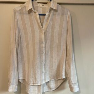 Striped Women's Linen Blend Top